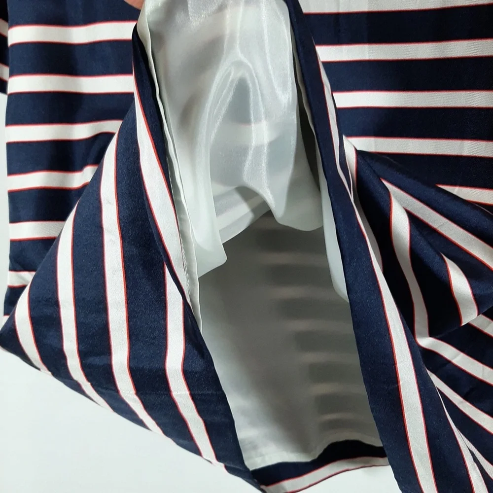 J. Crew navy stripe silk dress 2 - Picture 10 of 13